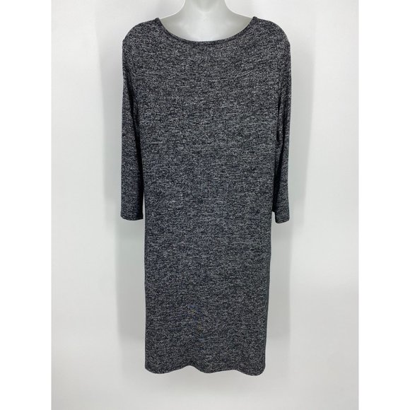 Socialite Gray Long Sleeve V-Neck Sweater Dress - Picture 3 of 4